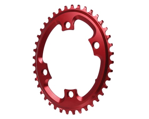 Absolute Black Asym CX Oval Chainring (Red) (110mm BCD) (40T)